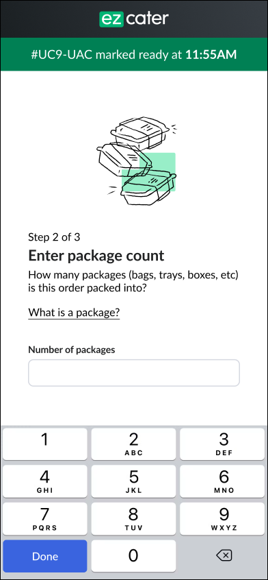 Step 2: Enter package count