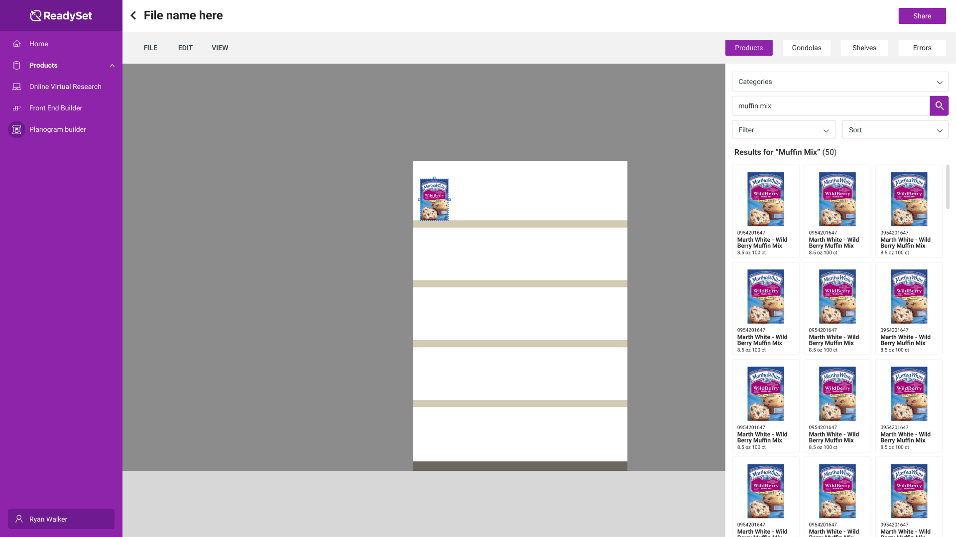 App nav and a single right panel with button tabs