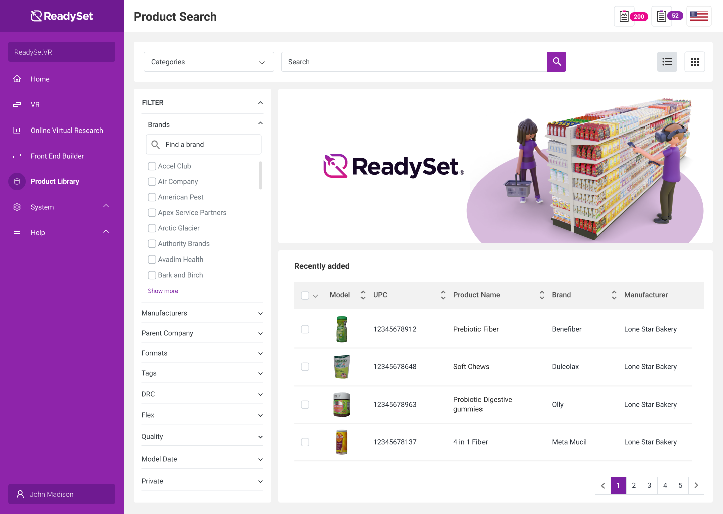 Product Library search